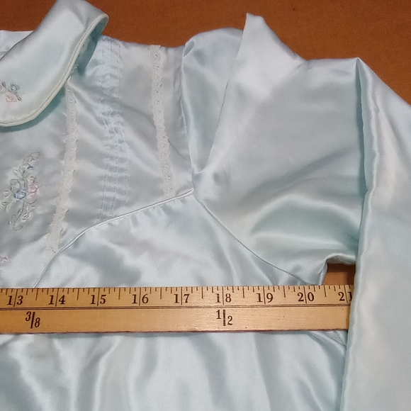 Barbizon Powder Blue Cuddleskin Long Nightgown Women's Pajama Small/Petite - Picture 8 of 11